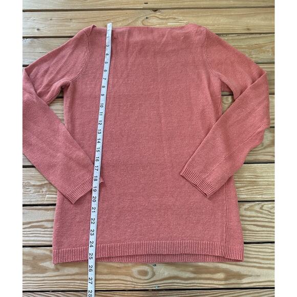 Eileen Fisher Linen Boatneck Top Size Small Women’s Red - Picture 7 of 7